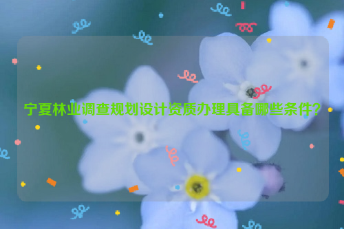 寧夏林業(yè)調(diào)查規(guī)劃設(shè)計(jì)資質(zhì)辦理具備哪些條件？