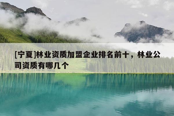[寧夏]林業(yè)資質(zhì)加盟企業(yè)排名前十，林業(yè)公司資質(zhì)有哪幾個(gè)
