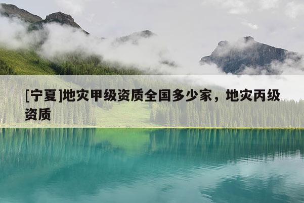 [寧夏]地災甲級資質全國多少家，地災丙級資質