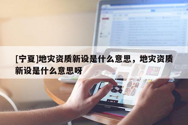 [寧夏]地災資質新設是什么意思，地災資質新設是什么意思呀
