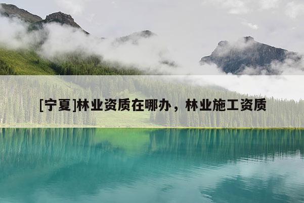 [寧夏]林業(yè)資質(zhì)在哪辦，林業(yè)施工資質(zhì)